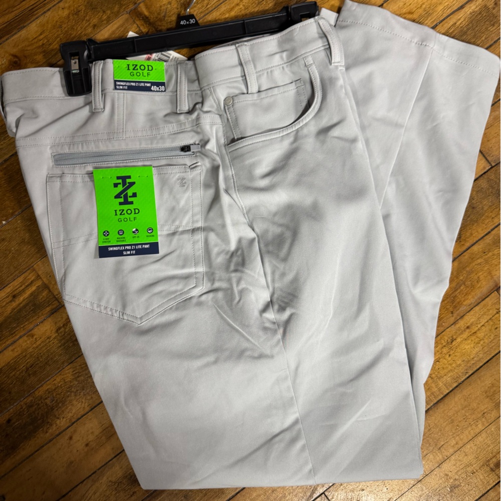 IZOD Golf Men's Performance Chinos in Light Gray